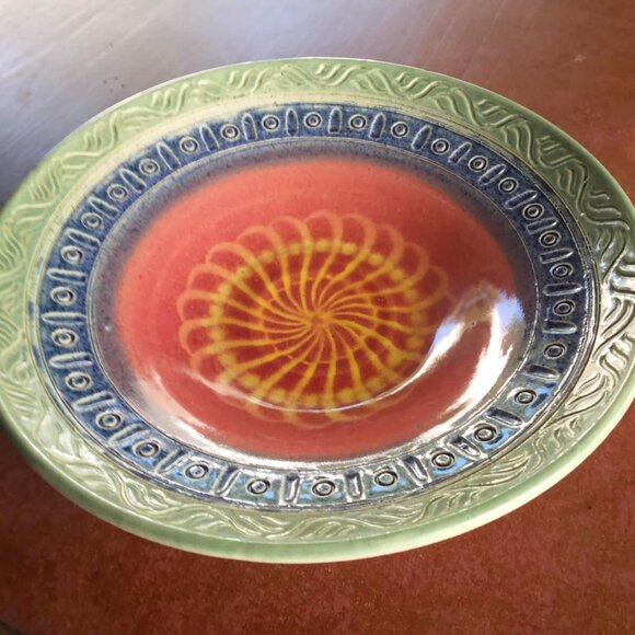 Beautiful Dan Tolkoff Original Art Pottery Hand Embellished Decorative Hand Thro - Picture 5 of 16